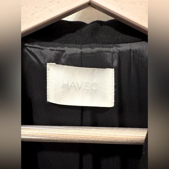 Havec Wool and Cashmere Tailored Long Coat in Black - Picture 9 of 9